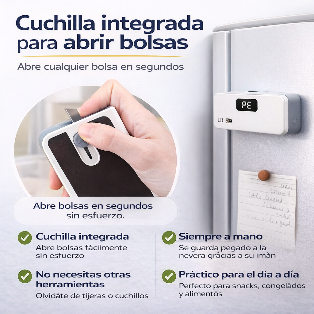 Sellador de bolsas de Alimentos recargable 2 en 1