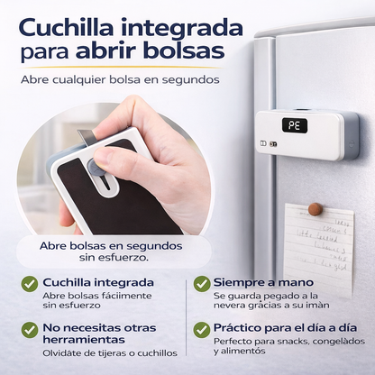 Sellador de bolsas de Alimentos recargable 2 en 1